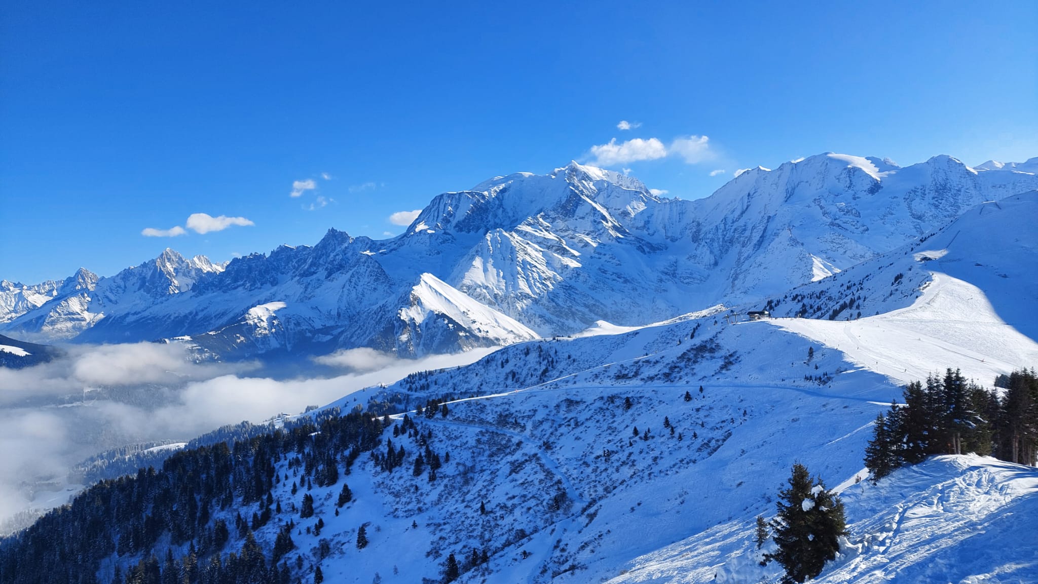 Auf den Skipisten von Megève